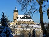 Ein schner Blick vom Goldkindstein auf das Waisenhaus und die St.Marien-Kirche.